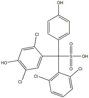 (2,6-Dichlorophenyl)(2,5-dichloro-4-hydroxyphenyl)(4-hydroxyphenyl)methanesulfonic acid 구조식 이미지
