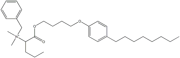 N,N-Dimethyl-N-benzyl-N-[1-[[4-(4-octylphenyloxy)butyl]oxycarbonyl]butyl]aminium 구조식 이미지