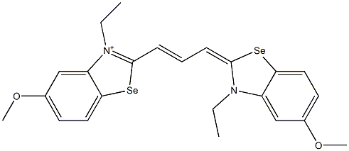 3-Ethyl-2-[3-(3-ethyl-5-methoxybenzoselenazol-2(3H)-ylidene)-1-propenyl]-5-methoxybenzoselenazol-3-ium 구조식 이미지