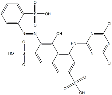 4-(4,6-Dichloro-1,3,5-triazin-2-ylamino)-5-hydroxy-6-(o-sulfophenylazo)-2,7-naphthalenedisulfonic acid Structure