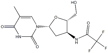 5-Methyl-3'-[(trifluoroacetyl)amino]-2',3'-dideoxyuridine 구조식 이미지