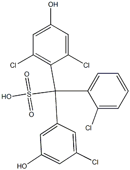 (2-Chlorophenyl)(3-chloro-5-hydroxyphenyl)(2,6-dichloro-4-hydroxyphenyl)methanesulfonic acid Structure