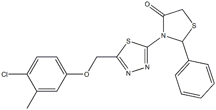 3,5-Dihydro-3-[5-[(4-chloro-3-methylphenoxy)methyl]-1,3,4-thiadiazol-2-yl]-2-[phenyl]thiazol-4(2H)-one Structure