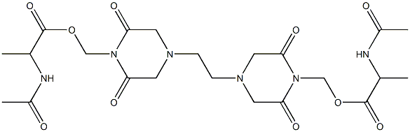 4,4'-Ethylenebis(2,6-dioxopiperazine-1-methanol)bis[2-(acetylamino)propionate] 구조식 이미지