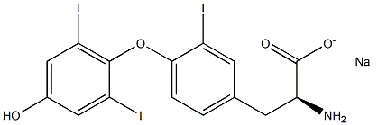 (S)-2-Amino-3-[4-(4-hydroxy-2,6-diiodophenoxy)-3-iodophenyl]propanoic acid sodium salt 구조식 이미지