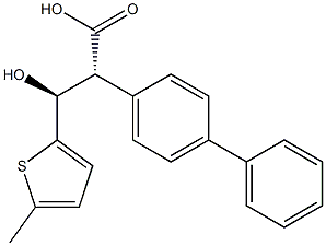 (2R,3S)-2-(4-Phenylphenyl)-3-hydroxy-3-(5-methyl-2-thienyl)propionic acid 구조식 이미지