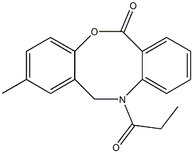11-Propanoyl-11,12-dihydro-2-methyl-6H-dibenz[b,f][1,5]oxazocin-6-one 구조식 이미지