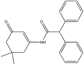 3-(Diphenylacetylamino)-5,5-dimethyl-2-cyclohexen-1-one 구조식 이미지
