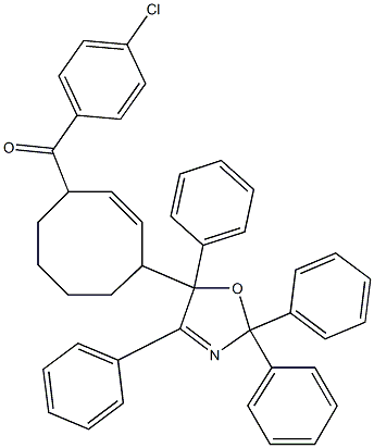 2,2,4,5-Tetraphenyl-5-[4-(p-chlorobenzoyl)-2-cyclooctenyl]-3-oxazoline 구조식 이미지