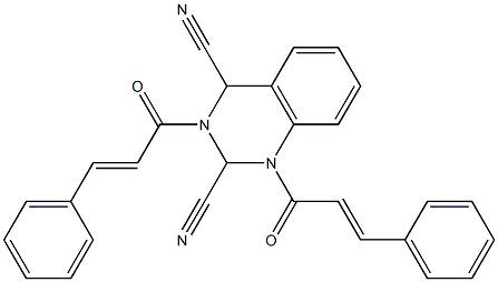 1,3-Di(3-phenylpropenoyl)-1,2,3,4-tetrahydroquinazoline-2,4-dicarbonitrile 구조식 이미지