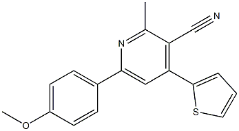 2-Methyl-4-(2-thienyl)-6-(4-methoxyphenyl)pyridine-3-carbonitrile 구조식 이미지