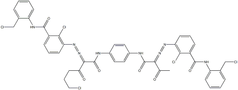 3,3'-[2-(2-Chloroethyl)-1,4-phenylenebis[iminocarbonyl(acetylmethylene)azo]]bis[N-[2-(chloromethyl)phenyl]-2-chlorobenzamide] Structure