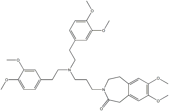 4,5-Dihydro-7,8-dimethoxy-3-[3-[N,N-bis[2-(3,4-dimethoxyphenyl)ethyl]amino]propyl]-1H-3-benzazepin-2(3H)-one Structure