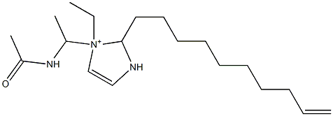 1-[1-(Acetylamino)ethyl]-2-(9-decenyl)-1-ethyl-4-imidazoline-1-ium 구조식 이미지