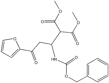 2-[1-[(Benzyloxycarbonyl)amino]-3-oxo-3-(furan-2-yl)propyl]malonic acid dimethyl ester 구조식 이미지