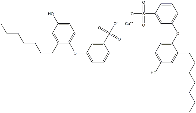 Bis(4'-hydroxy-2'-heptyl[oxybisbenzene]-3-sulfonic acid)calcium salt 구조식 이미지