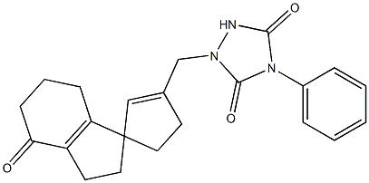 1'-[[(Tetrahydro-3,5-dioxo-4-phenyl-1H-1,2,4-triazol)-1-yl]methyl]-2,3,6,7-tetrahydrospiro[1H-indene-1,3'-cyclopentan]-1'-en-4(5H)-one Structure