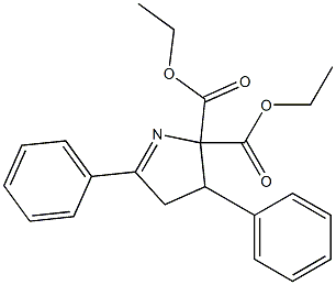 3,5-Diphenyl-3,4-dihydro-2H-pyrrole-2,2-dicarboxylic acid diethyl ester Structure