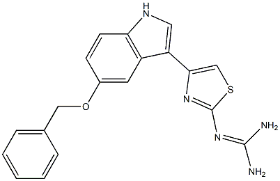 2-[4-[5-(Benzyloxy)-1H-indole-3-yl]-2-thiazolyl]guanidine 구조식 이미지