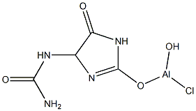 Chloro[(4,5-dihydro-5-oxo-4-ureido-1H-imidazol-2-yl)oxy]hydroxyaluminum 구조식 이미지