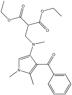 [N-(4-Benzoyl-1,5-dimethyl-1H-pyrrol-3-yl)methylaminomethyl]malonic acid diethyl ester 구조식 이미지