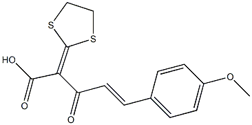 2-(1,3-Dithiolan-2-ylidene)-3-oxo-5-(4-methoxyphenyl)-4-pentenoic acid Structure