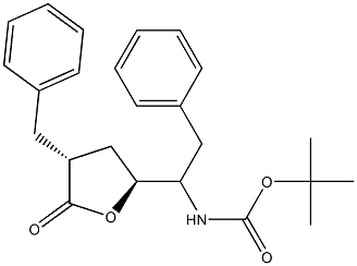 (3R,5S)-3-Benzyl-5-[1-[(tert-butoxycarbonyl)amino]-2-phenylethyl]-4,5-dihydrofuran-2(3H)-one 구조식 이미지