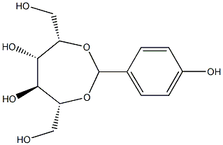 2-O,5-O-(4-Hydroxybenzylidene)-D-glucitol 구조식 이미지