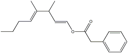 Phenylacetic acid 3,4-dimethyl-1,4-octadienyl ester Structure