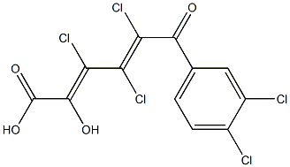 (2E,4E)-2-Hydroxy-3,4,5-trichloro-6-oxo-6-(3,4-dichlorophenyl)-2,4-hexadienoic acid 구조식 이미지