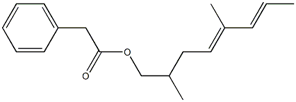 Phenylacetic acid 2,5-dimethyl-4,6-octadienyl ester Structure