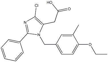 4-Chloro-1-(3-methyl-4-ethoxybenzyl)-2-(phenyl)-1H-imidazole-5-acetic acid 구조식 이미지