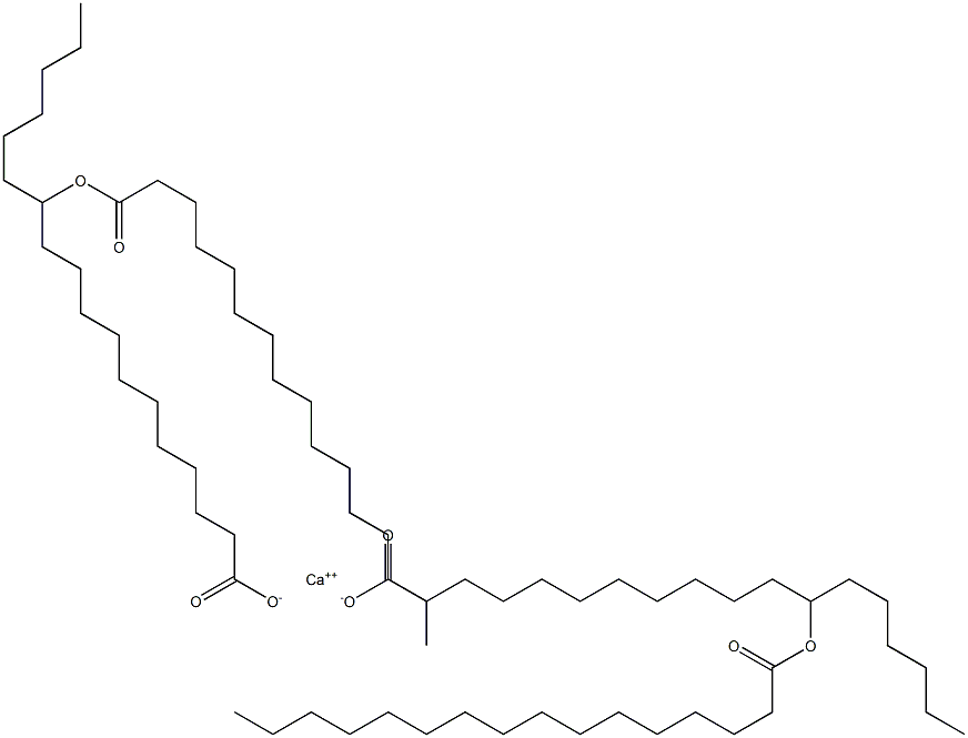 Bis(12-palmitoyloxyoctadecanoic acid)calcium salt Structure