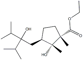 (1S,2R,3R)-2-Hydroxy-3-(2-hydroxy-3-methyl-2-isopropylbutyl)-1,2-dimethylcyclopentane-1-carboxylic acid ethyl ester 구조식 이미지