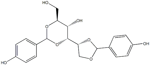 1-O,2-O:3-O,5-O-Bis(4-hydroxybenzylidene)-L-glucitol 구조식 이미지