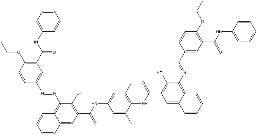 N,N'-(2,6-Dimethyl-1,4-phenylene)bis[4-[[4-ethoxy-5-(phenylcarbamoyl)phenyl]azo]-3-hydroxy-2-naphthalenecarboxamide] Structure