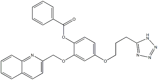 2-[5-[3-(1H-Tetrazol-5-yl)propoxy]-2-benzoyloxyphenoxymethyl]quinoline 구조식 이미지