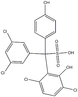(3,5-Dichlorophenyl)(2,5-dichloro-6-hydroxyphenyl)(4-hydroxyphenyl)methanesulfonic acid 구조식 이미지
