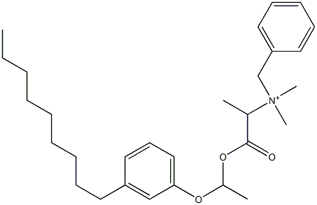 N,N-Dimethyl-N-benzyl-N-[1-[[1-(3-nonylphenyloxy)ethyl]oxycarbonyl]ethyl]aminium 구조식 이미지