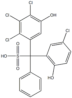 (3-Chloro-6-hydroxyphenyl)(2,3,4-trichloro-5-hydroxyphenyl)phenylmethanesulfonic acid 구조식 이미지