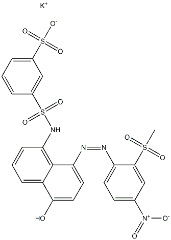 3-[[5-Hydroxy-8-(2-methylsulfonyl-4-nitrophenylazo)-1-naphtyl]aminosulfonyl]benzenesulfonic acid potassium salt Structure