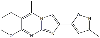 6-Ethyl-7-methoxy-5-methyl-2-(3-methyl-5-isoxazolyl)imidazo[1,2-a]pyrimidine Structure