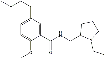 N-[(1-Ethyl-2-pyrrolidinyl)methyl]-2-methoxy-5-butylbenzamide 구조식 이미지