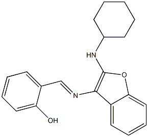 3-[(2-Hydroxybenzylidene)amino]-2-(cyclohexylamino)benzofuran 구조식 이미지