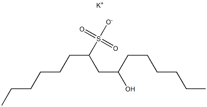 9-Hydroxypentadecane-7-sulfonic acid potassium salt Structure