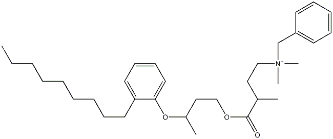 N,N-Dimethyl-N-benzyl-N-[3-[[3-(2-nonylphenyloxy)butyl]oxycarbonyl]butyl]aminium 구조식 이미지