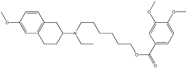 N-[6-(3,4-Dimethoxybenzoyloxy)hexyl]-N-ethyl-6-methoxy-1,2,3,4-tetrahydro-2-naphthalenamine 구조식 이미지