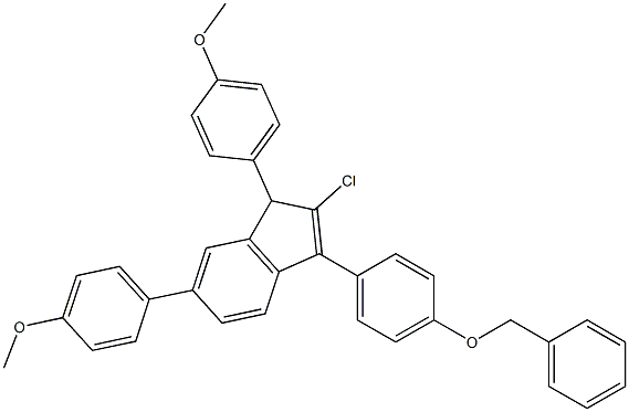 2-Chloro-3-(4-benzyloxyphenyl)-1,6-bis(4-methoxyphenyl)-1H-indene Structure