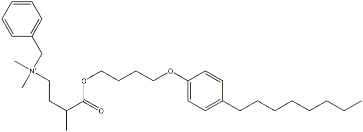 N,N-Dimethyl-N-benzyl-N-[3-[[4-(4-octylphenyloxy)butyl]oxycarbonyl]butyl]aminium 구조식 이미지