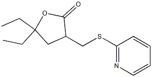 Dihydro-3-[(2-pyridinylthio)methyl]-5,5-diethylfuran-2(3H)-one Structure